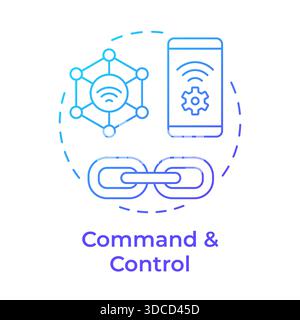Command and control blue gradient concept icon Stock Vector