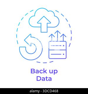 Back up data blue gradient concept icon Stock Vector