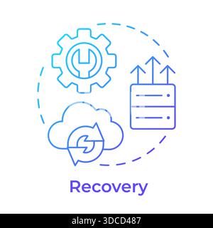 Recovery blue gradient concept icon Stock Vector