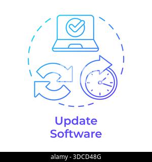 Update software blue gradient concept icon Stock Vector