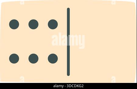 Flat Black And White Domino Tile Stock Vector