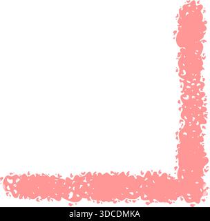 Chalk Pink Corner Border Sketch Element Stock Vector