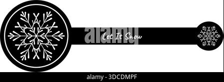 Snowflake Sticker Seal On Box Lid Stock Vector