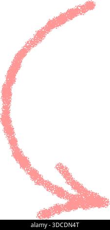 Pink Crayon Swirl Arrow Symbol Stock Vector