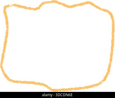 Crayon Squiggle Frame Fluid Shape Box Stock Vector