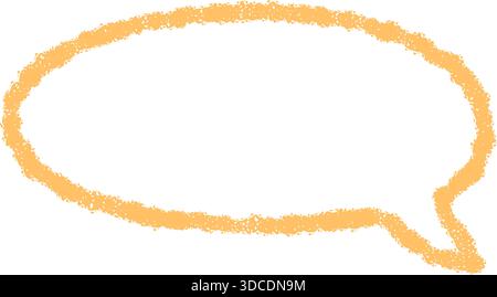 Fluid Chalk Oval Speech Balloon Hand Drawn Stock Vector