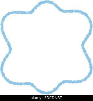 Groovy Blue Crayon Scallop Border Doodle Stock Vector