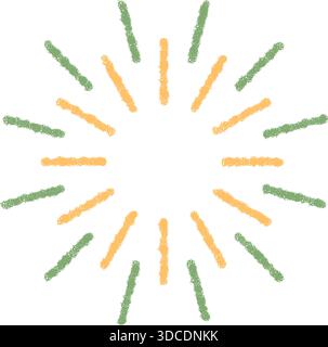 Crayon Firework Burst Round Pattern Stock Vector
