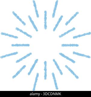 Crayon Firework Burst Festive Symbol Stock Vector
