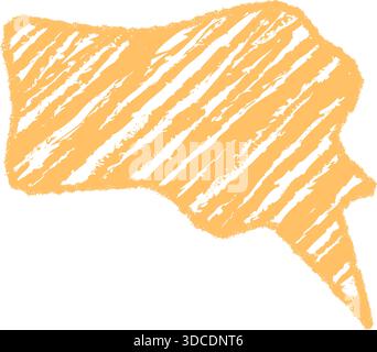 Orange Crayon Wavy Speech Bubble Sketch Stock Vector