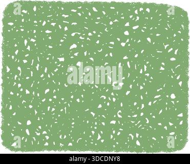 Organic Green Crayon Sketch Wavy Frame Stock Vector