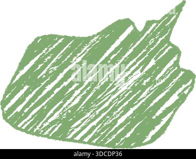 Green Crayon Hand Drawn Speech Bubble Sketch Stock Vector