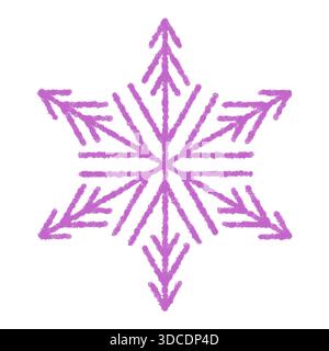 Purple Crayon Snow Flake Symbol Stock Vector