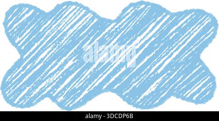 Wavy Blue Crayon Bubble Border Stock Vector