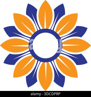 Flower Sun Petal Circle Template Icon Logo Vector Modern Design Stock Vector