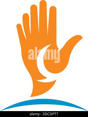 Helping Hand Charity Support Logo Icon Modern Template Design Vector Stock Vector