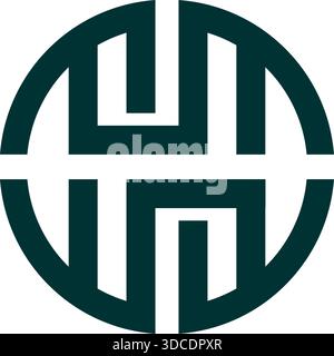 Maze Abstract Circle Shape Logo Design Icon Vector Modern Template Stock Vector