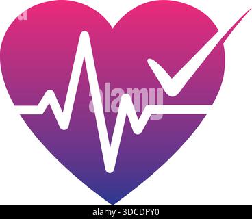 Heartbeat Heart Shape Medical Icon Vector Health Care Logo Template Design Stock Vector