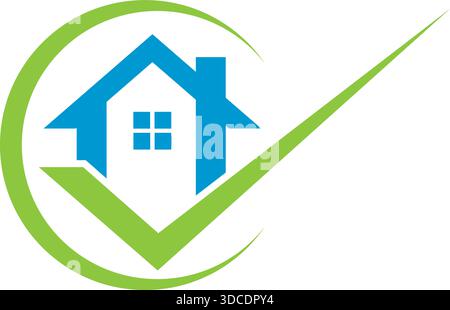 Home Checkmark Real Estate Logo Icon Template Modern Design Vector Stock Vector