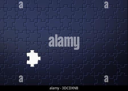 Blue puzzle backgroundwith one missing Stock Photo