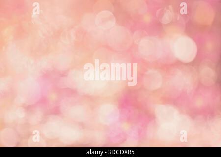 Pink delicate defocused flowers, abstract blurred background Stock Photo