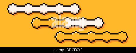 Loading yellow bars. Pixel art simple style. Stock Vector