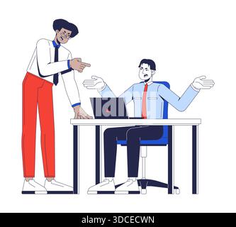 Office disagreement between colleagues 2D cartoon characters Stock Vector