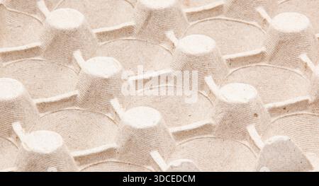 Abstract macro texture of empty papier-m ch egg packaging. Environmentally friendly recycled paper material, concept of recycling/ Stock Photo