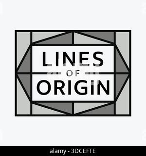 Monochrome title card with bold type centered inside a faceted geometric frame reminiscent of beams and panels. Stock Vector
