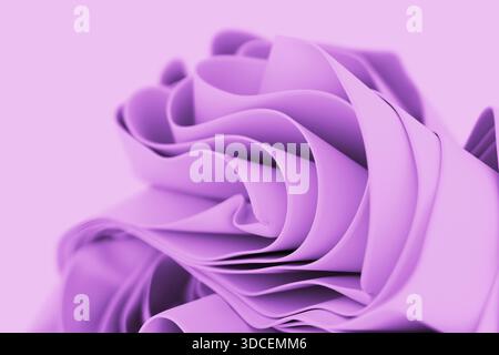 Beautiful abstract pink fabric with lines on a pink background. Wallpaper and background. Cloth. Waves Stock Photo