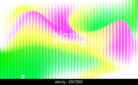 Ribbed glass effect acid blur colorful gradient abstract wavy background. Vector creative bright neon colored liquid striped backdrop for banners, pos Stock Vector