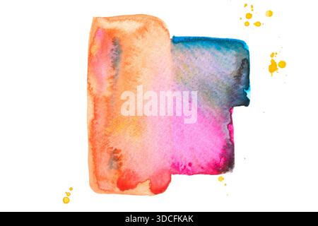 Abstract watercolour ink and paint swirl squares blots and abstract background Stock Photo