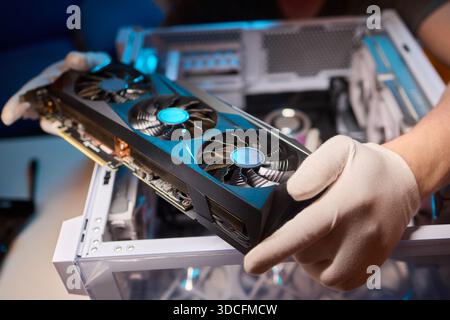 Installing a High Performance GPU in a Custom PC Build A Comprehensive Guide for Enthusiasts Stock Photo