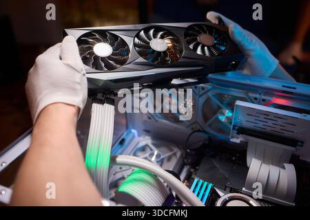 Installing a High Performance GPU in a Custom PC Build A Comprehensive Guide for Enthusiasts Stock Photo
