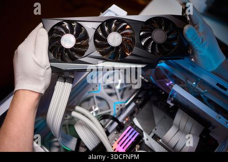 Installing a High Performance GPU in a Custom PC Build A Comprehensive Guide for Enthusiasts Stock Photo