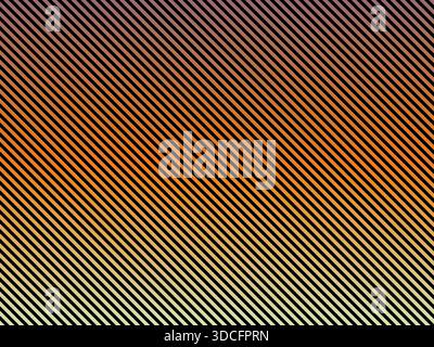 A vibrant diagonal striped pattern illustration with a gradient background transitioning from dark to light shades of orange, red, yellow, and white Stock Vector
