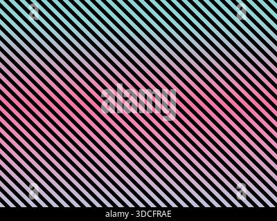 Vibrant diagonal striped pattern with multicolored gradient effect, transitioning from pink to blue, creating a dynamic abstract background design Stock Vector