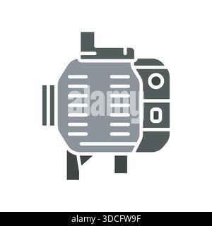 generator black line icon. Vector isolated element.Editable stroke Stock Vector
