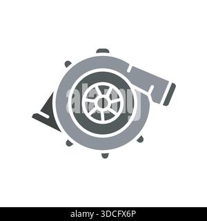turbine black line icon. Vector isolated element.Editable stroke Stock Vector