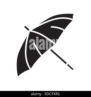 umbrella color flat icon. Vector isolated element.Editable stroke Stock Vector