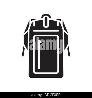 water repellent backpack color flat icon. Vector isolated element.Editable stroke Stock Vector