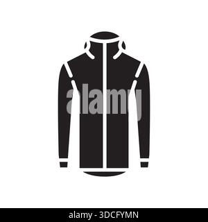 waterproof rain jacket color flat icon. Vector isolated element.Editable stroke Stock Vector