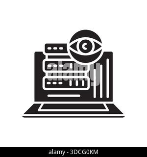 monitoring stack black line icon. Vector isolated element.Editable stroke Stock Vector