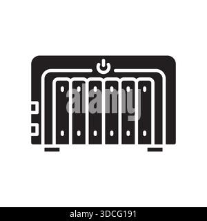 nas storage black line icon. Vector isolated element.Editable stroke Stock Vector