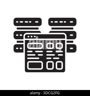 Self hosting black line icon. Vector isolated element.Editable stroke Stock Vector