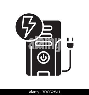 ups backup black line icon. Vector isolated element.Editable stroke Stock Vector