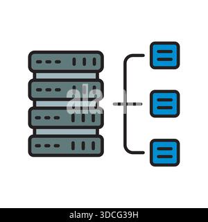 load balancing black line icon. Vector isolated element.Editable stroke Stock Vector