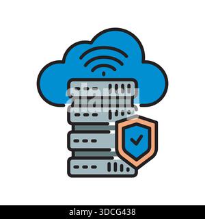 reverse proxy setup black line icon. Vector isolated element.Editable stroke Stock Vector