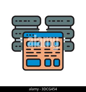Self hosting black line icon. Vector isolated element.Editable stroke Stock Vector