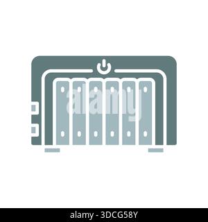 nas storage black line icon. Vector isolated element.Editable stroke Stock Vector